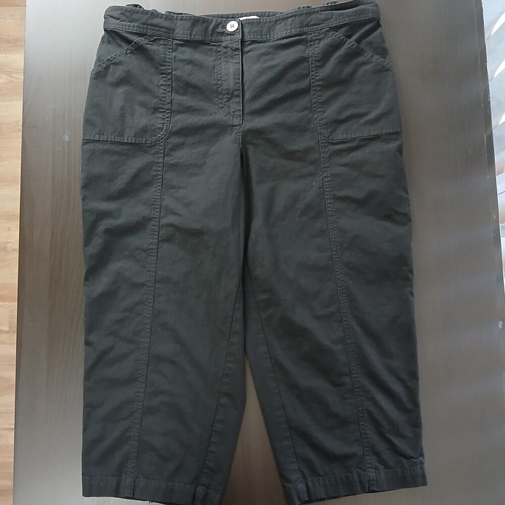 Chico's Black Capri Pants 2.5 Regular (L/14) stretch waist pockets - Picture 2 of 13